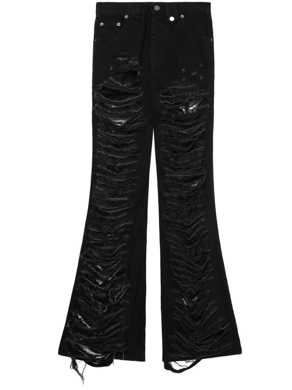 Egonlab Ripped Wide-leg Jeans In Black