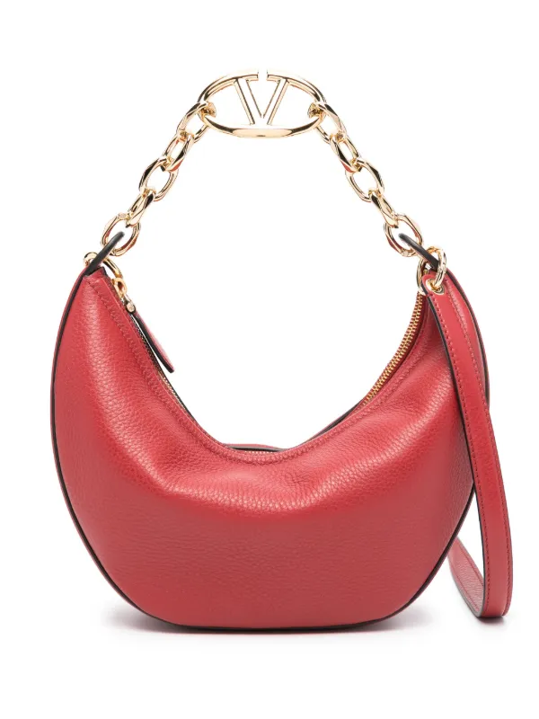 Valentino Garavani Vロゴ ムーン ショルダーバッグ M | レッド