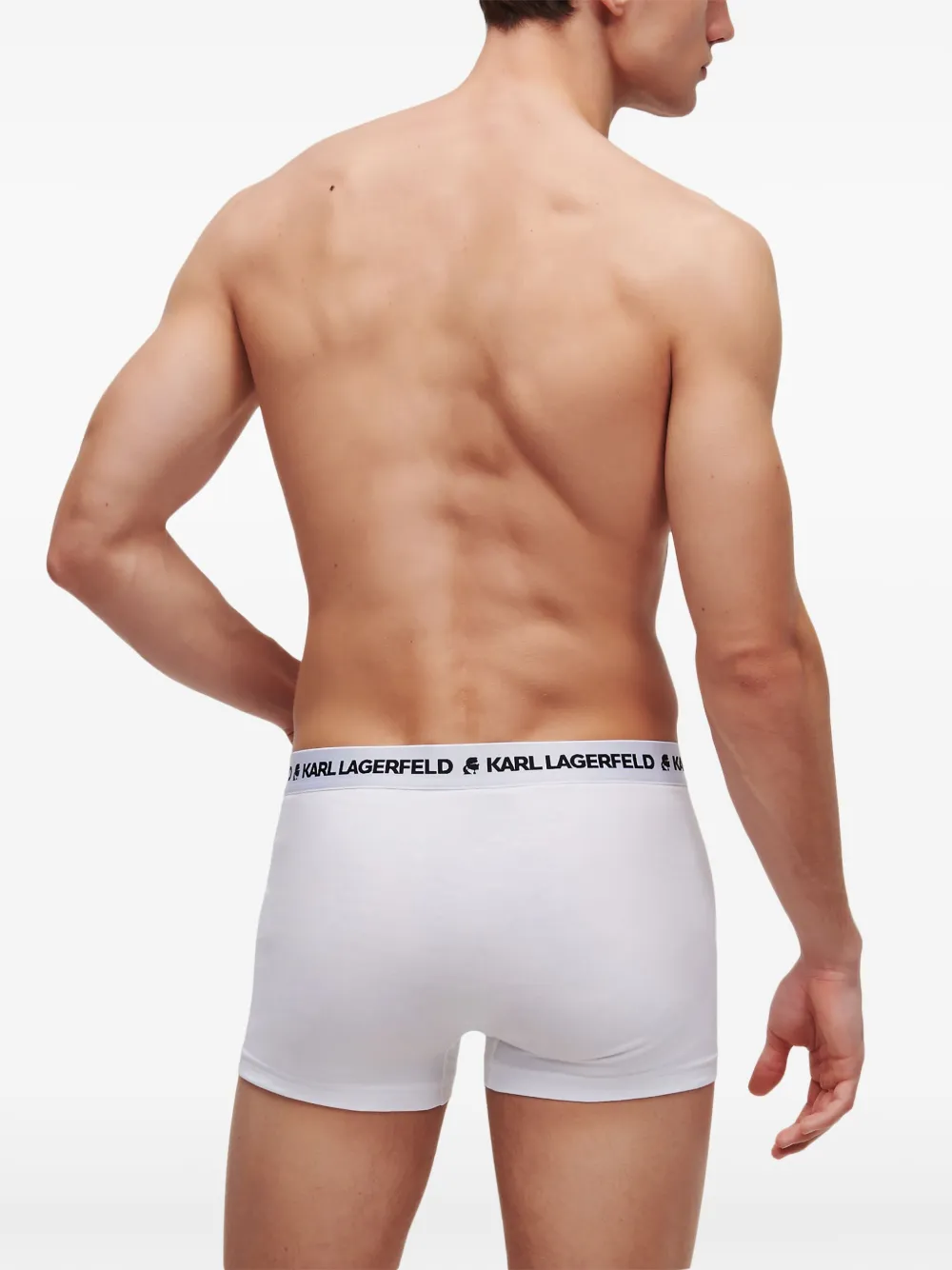 Karl Lagerfeld Drie boxershorts met logoband Wit