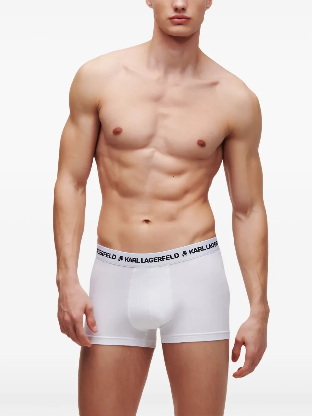 Karl Lagerfeld Drie boxershorts met logoband Wit