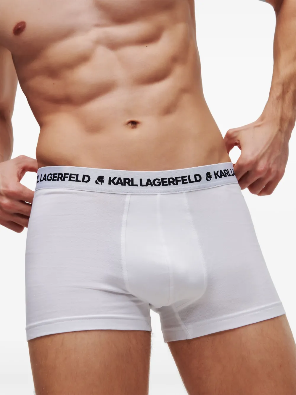Karl Lagerfeld Drie boxershorts met logoband Wit