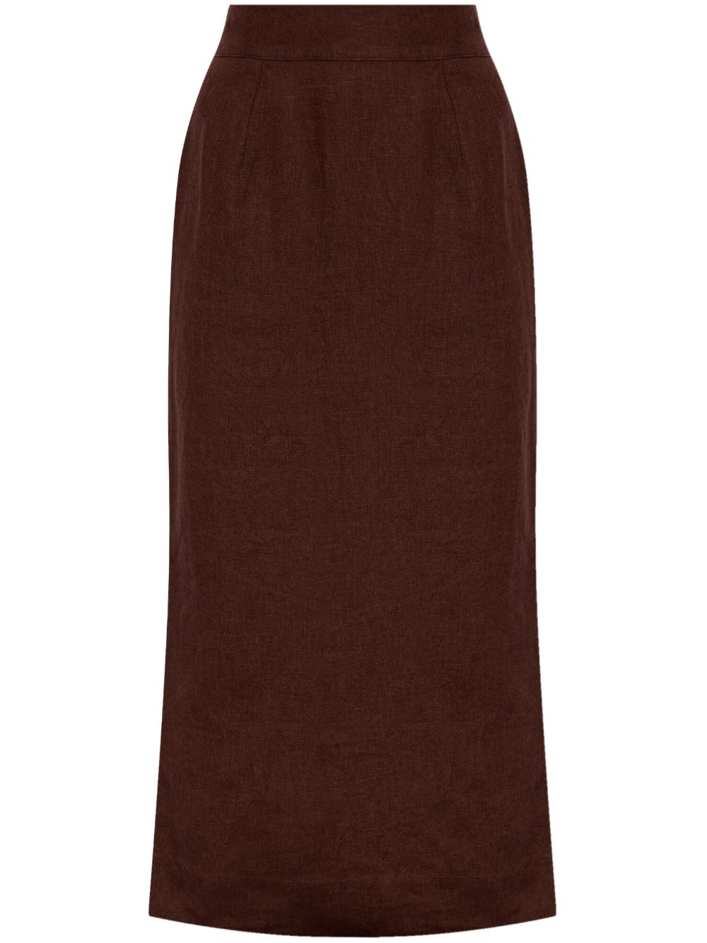 Posse Linen Maxi Skirt In Brown