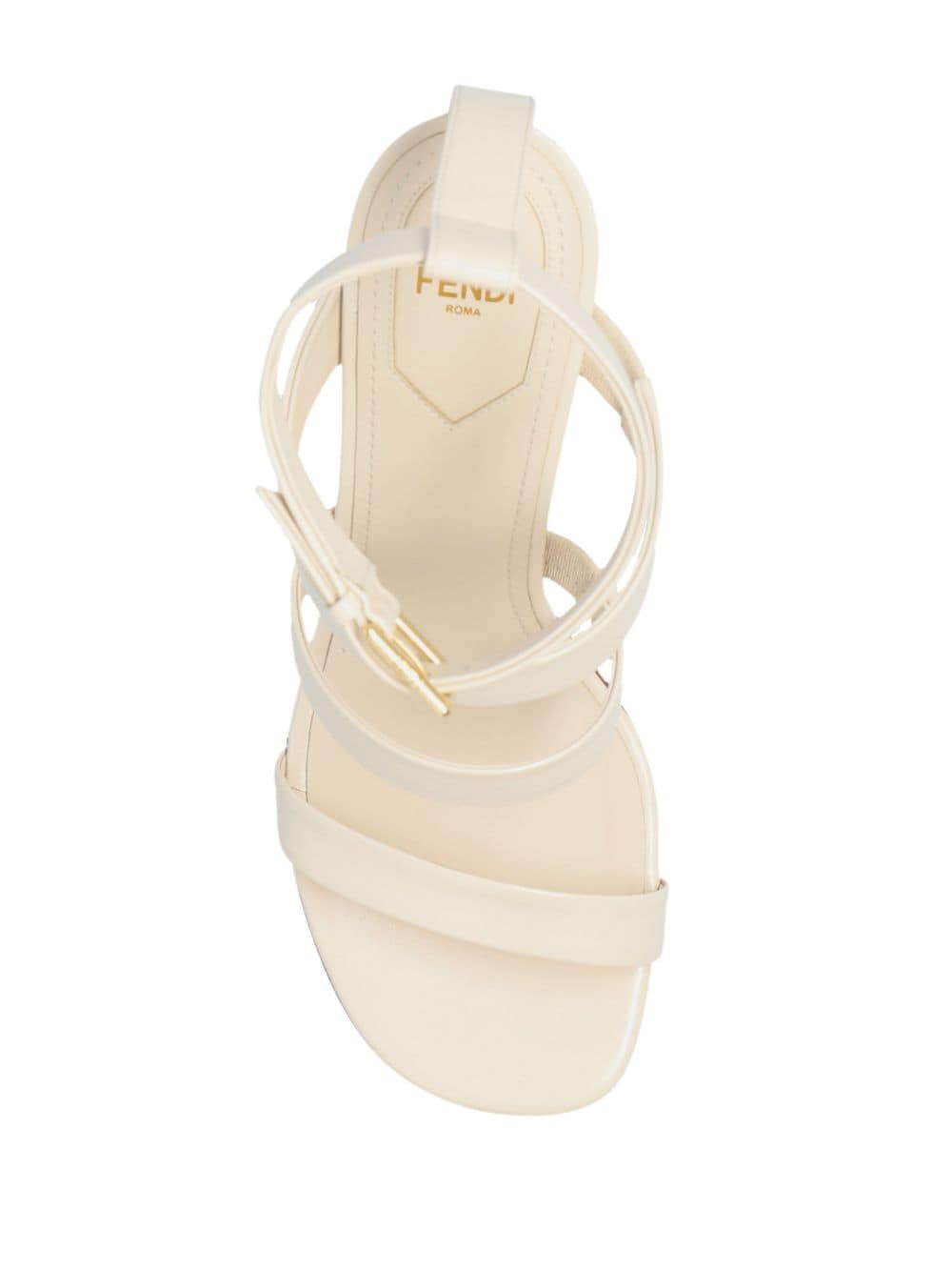 Shop Fendi First 95mm Leather Sandals In 白色