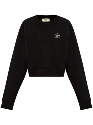 Fendi black cotton sweatshirt on sale