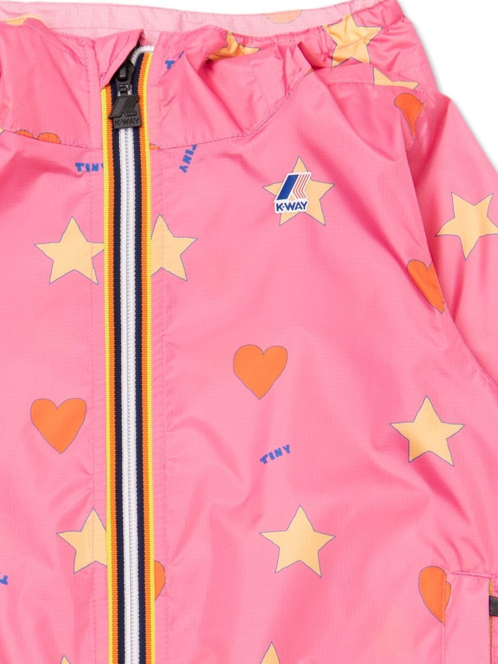 Shop Tiny Cottons Hearts Stars Hooded Jacket In Pink
