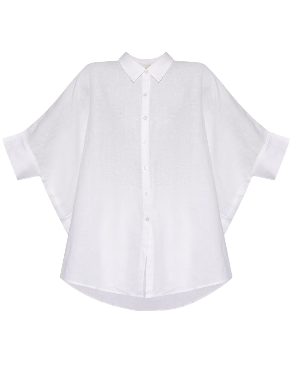 Posse cape-style linen shirt - White