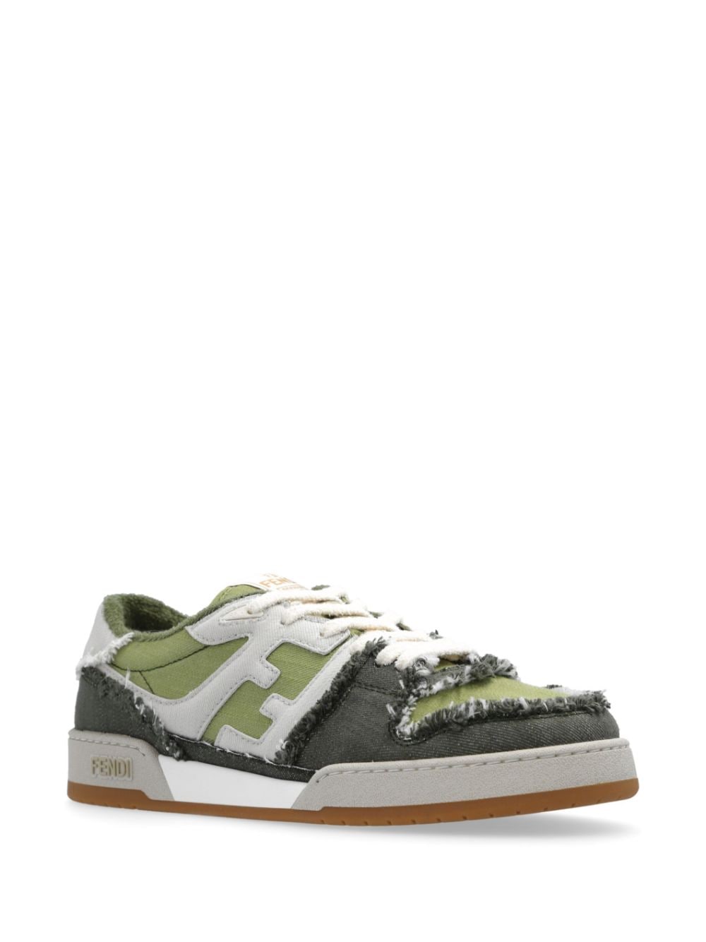 Shop Fendi Match Denim Sneakers In Green