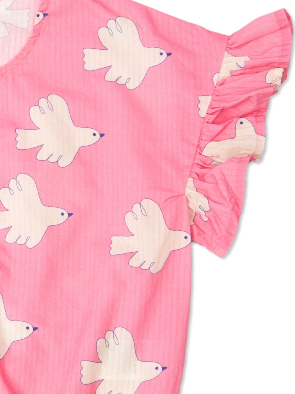 Shop Tiny Cottons Doves Frill Cotton Blouse In Pink