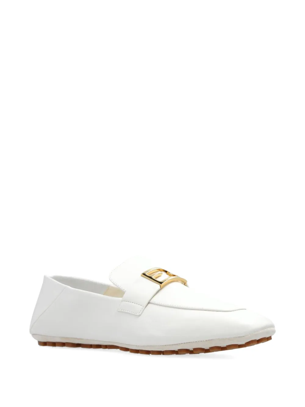 FENDI Baguette leren loafers met logoplakkaat - Wit