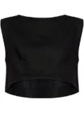 Posse Martina linen crop top - Black