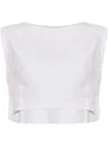 Posse Martina linen crop top - White