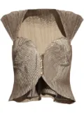 Cult Gaia Milli sweetheart-neck pleated top - Green