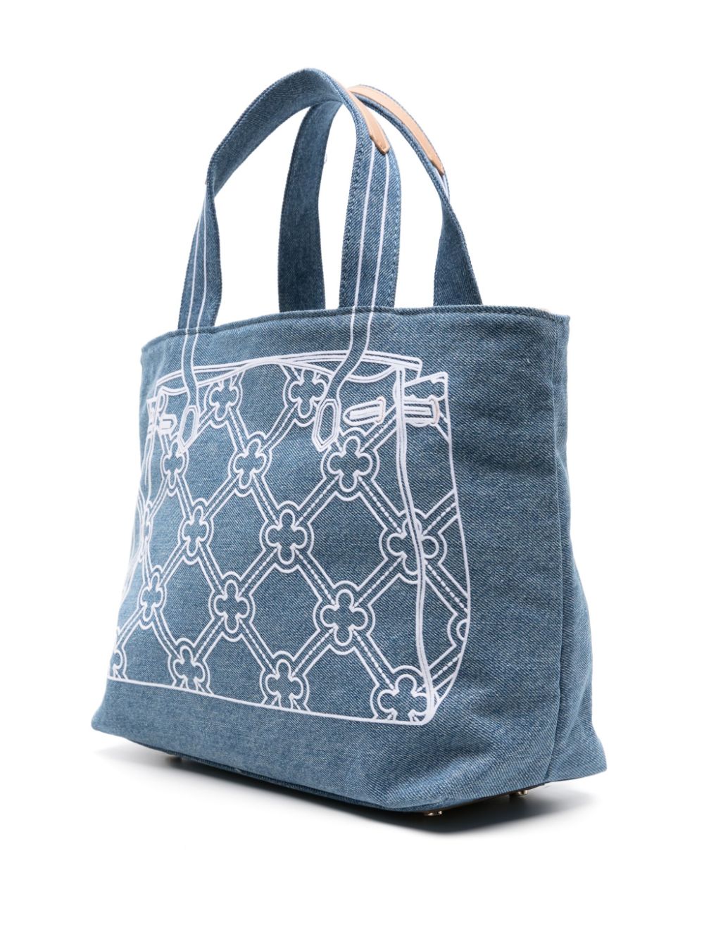 Shop V73 Must Denim Tote Bag In Blue