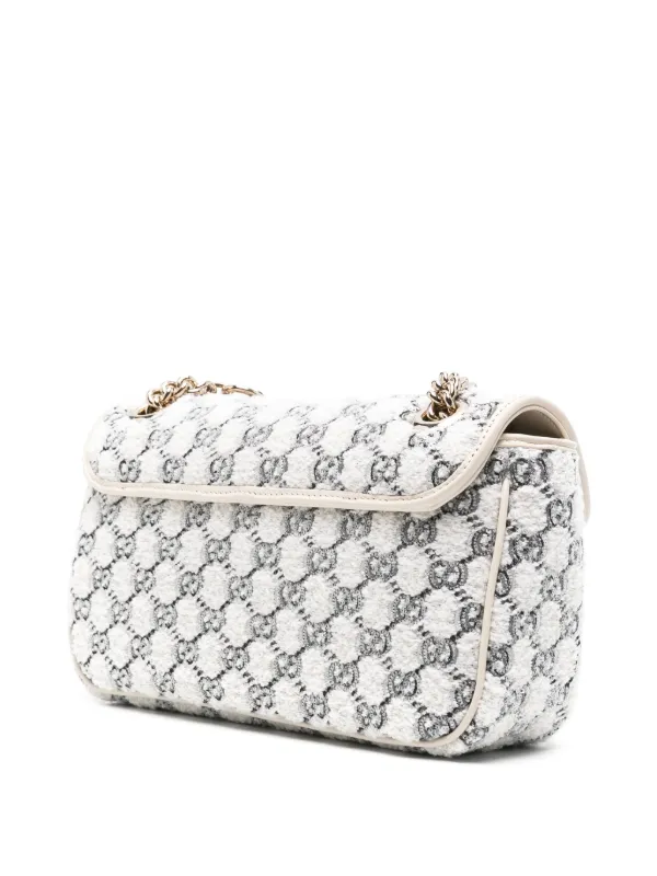Gucci Small GG Marmont Shoulder Bag | White | FARFETCH