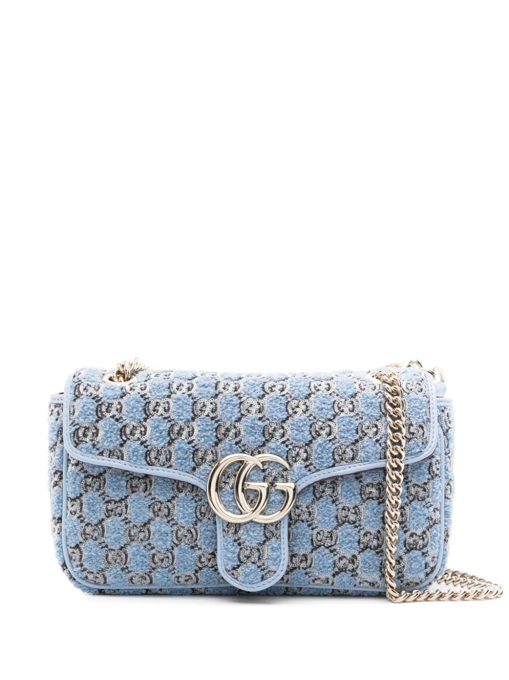 Gucci Kleine GG Marmont Schultertasche - Blau