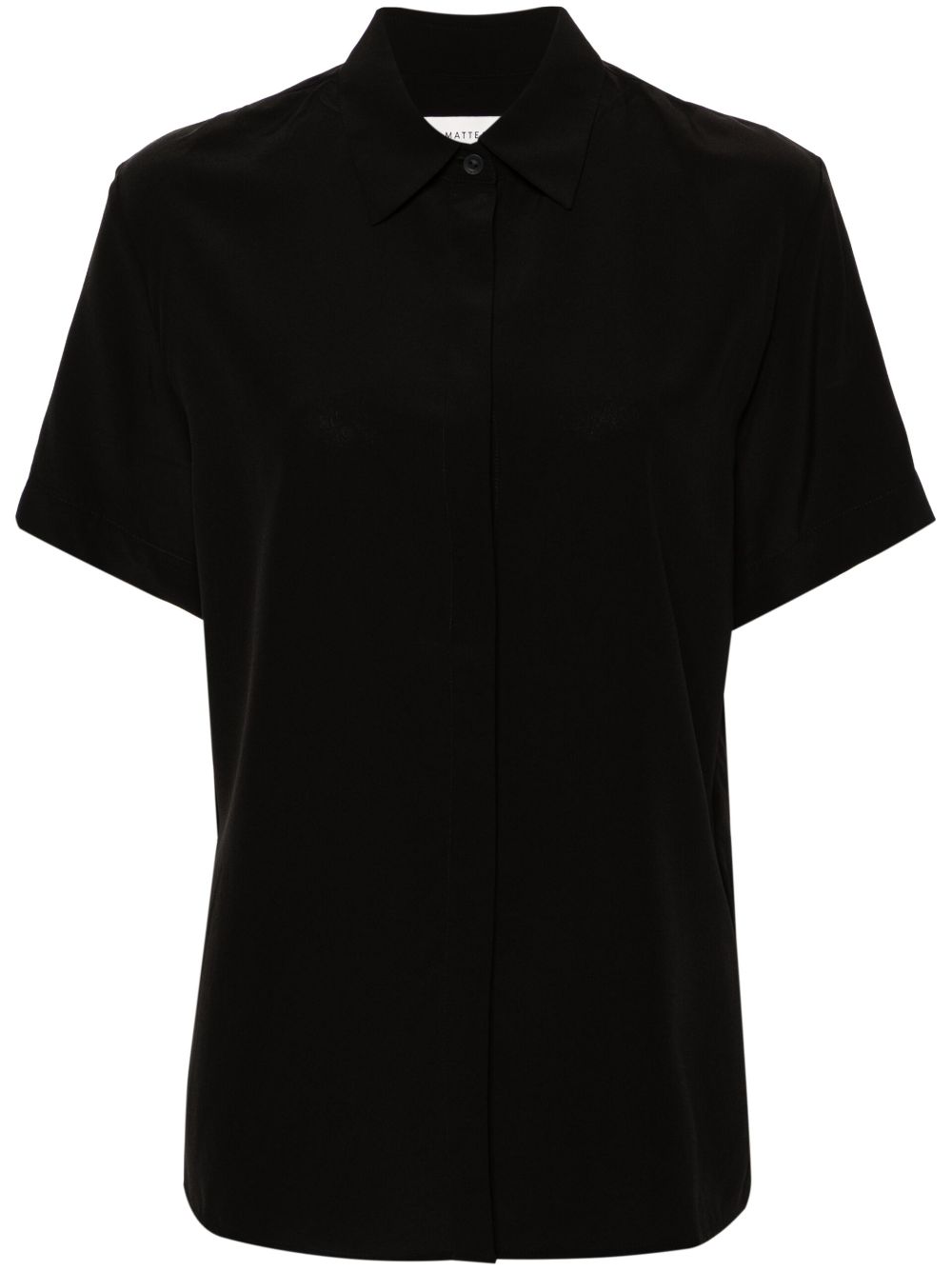 Matteau Short-sleeve Silk Shirt In Black