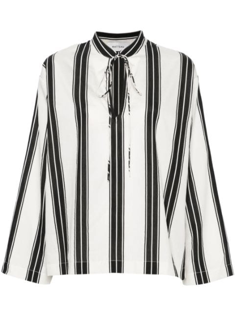 Matteau striped V-neck blouse