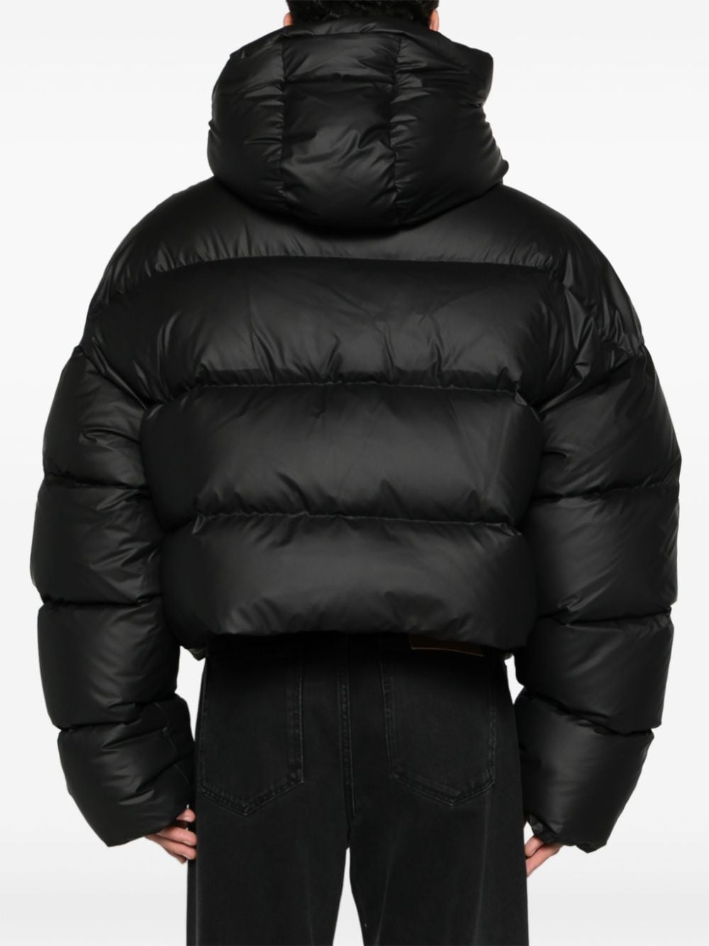 Shop Entire Studios Hooded Puffer Jacket In Black