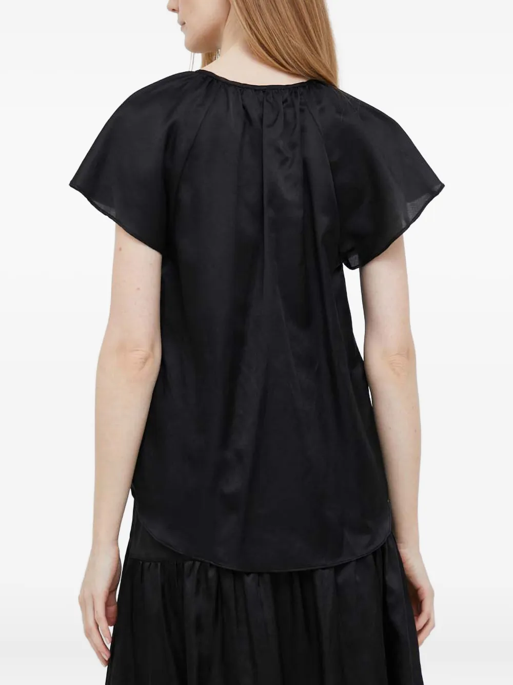 Dkny Tie-neck Flutter-sleeve Blouse In Multi