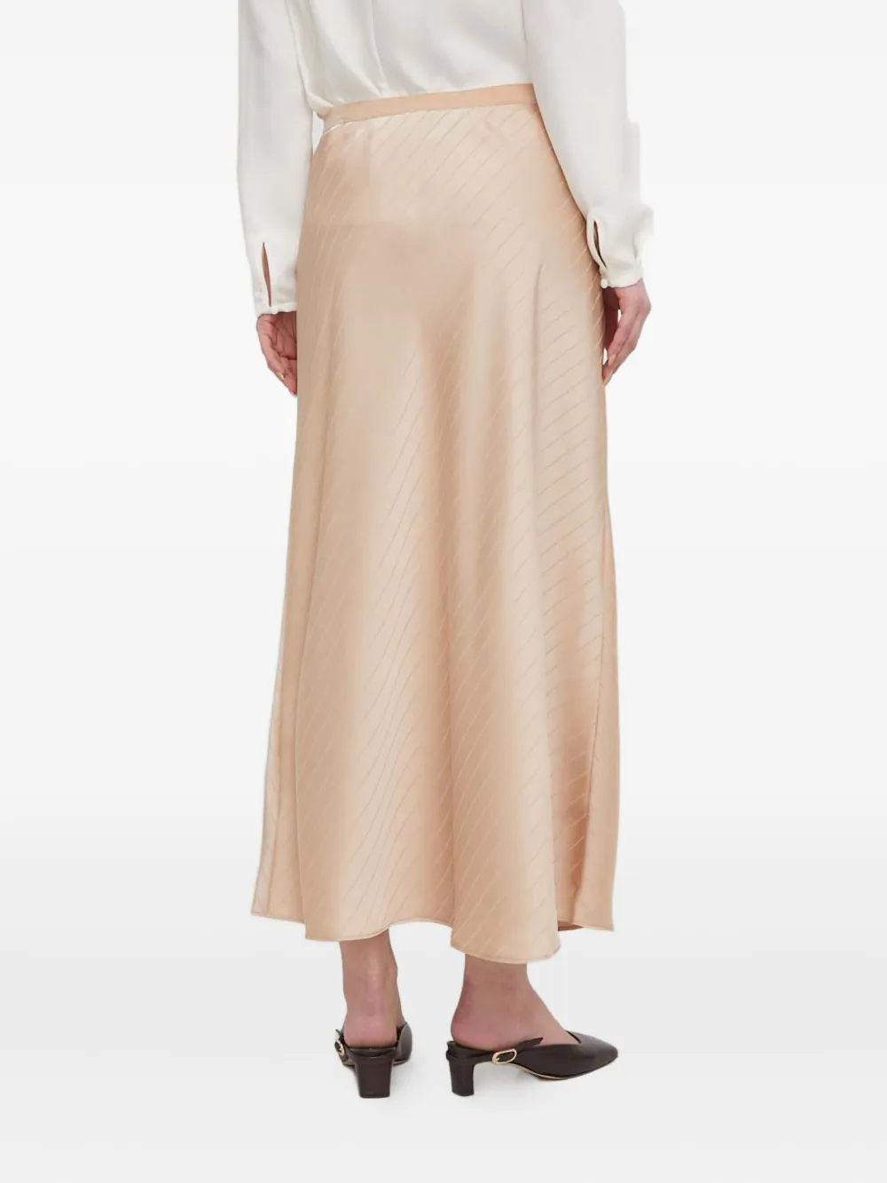 DKNY Gestreepte maxi-rok met diagonale streep Beige