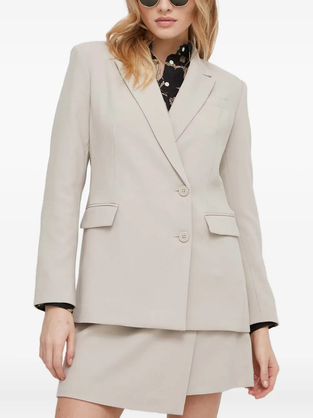 Dkny Buttoned Pocket Blazer In Neutral