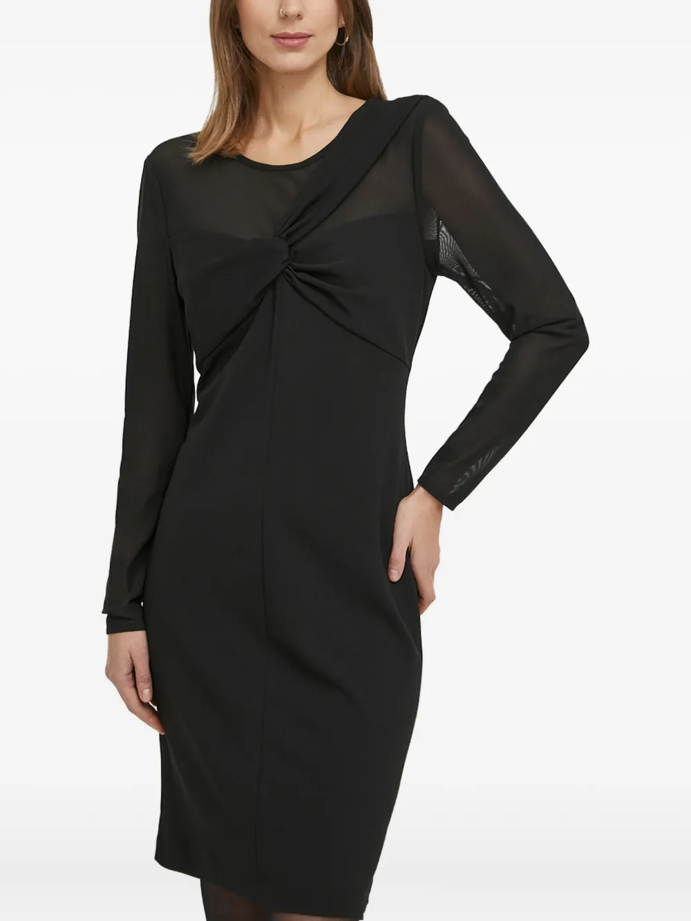 DKNY knot-detail long-sleeve mini dress | Black | Image 1