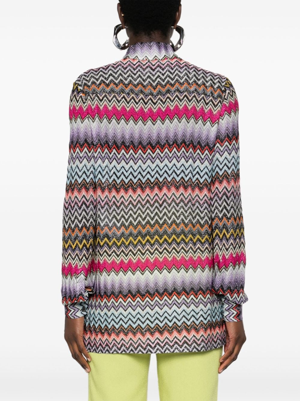Shop Missoni Long-sleeve Zigzag-knit Shirt In Black