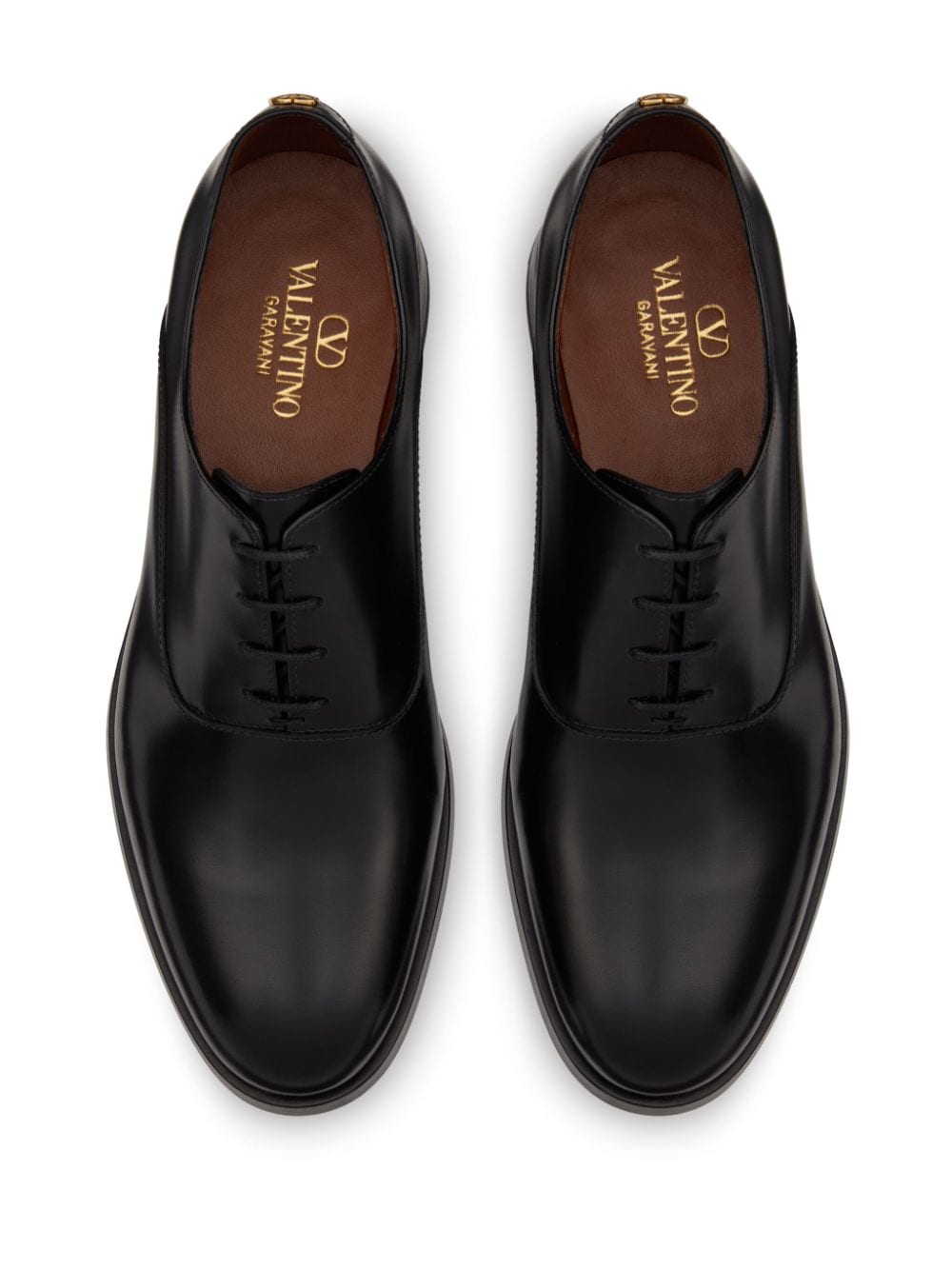 Shop Valentino Vlogo Oxford Shoes In Black