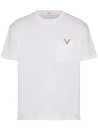 Valentino Garavani logo-plaque Cotton T-shirt | White