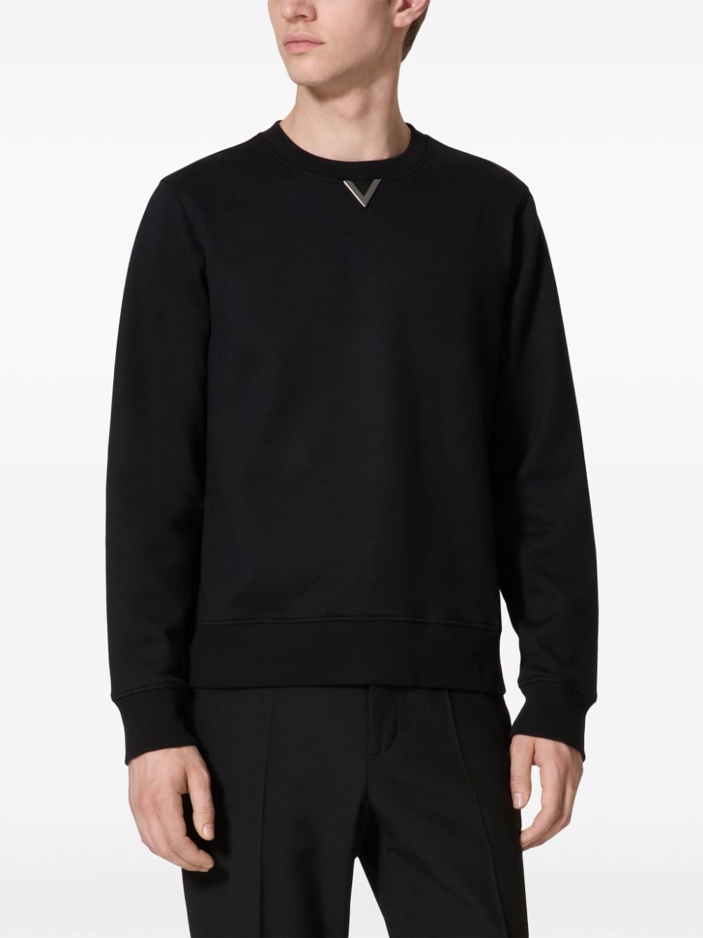 Valentino Garavani Sweater met logoplakkaat Zwart