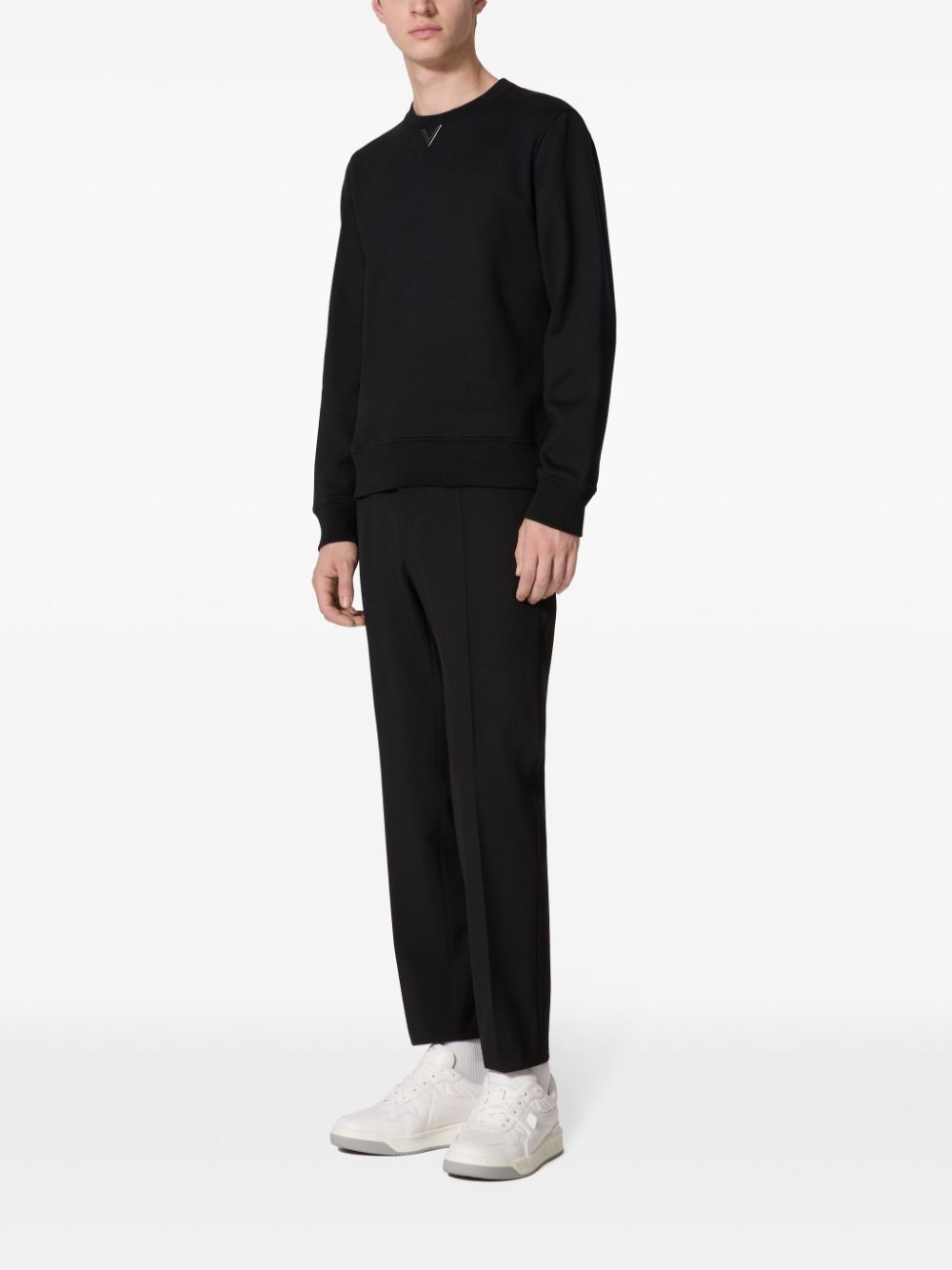 Valentino Garavani Sweater met logoplakkaat - Zwart