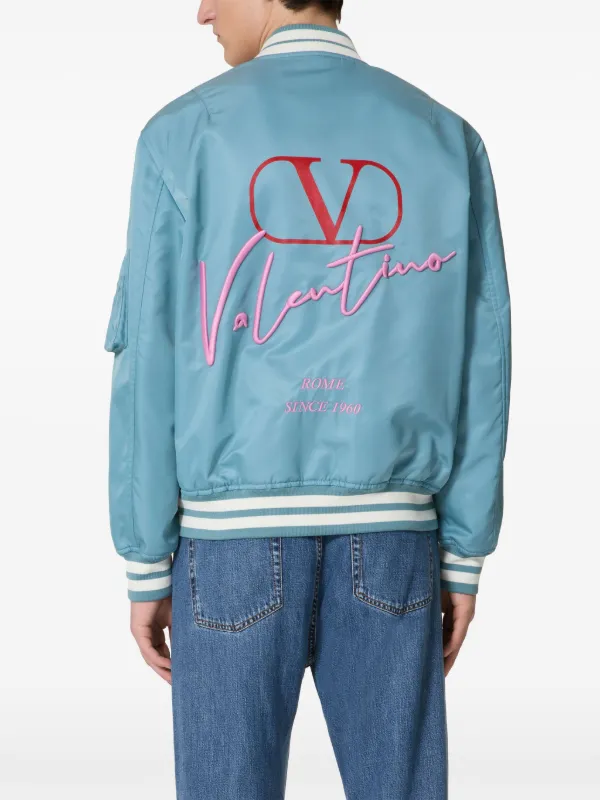 Valentino Garavani logo-embroidered Bomber Jacket | Black