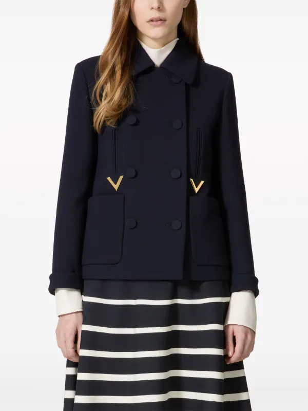 valentino garavani イタリア製 コットンスカート I38 新品 Valentino Garavani Double Pea Coat | Blue | FARFETCH