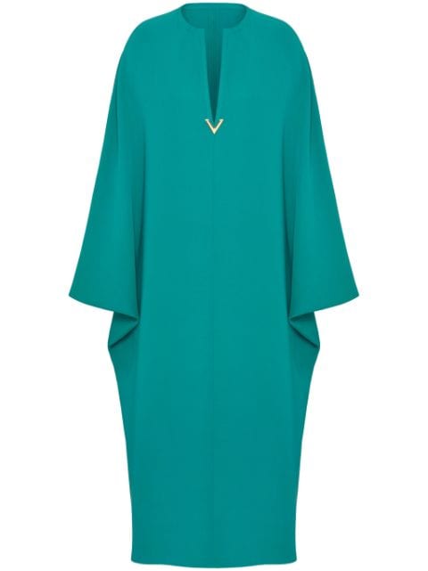 Valentino Garavani V-neck draped-sleeve midi dress