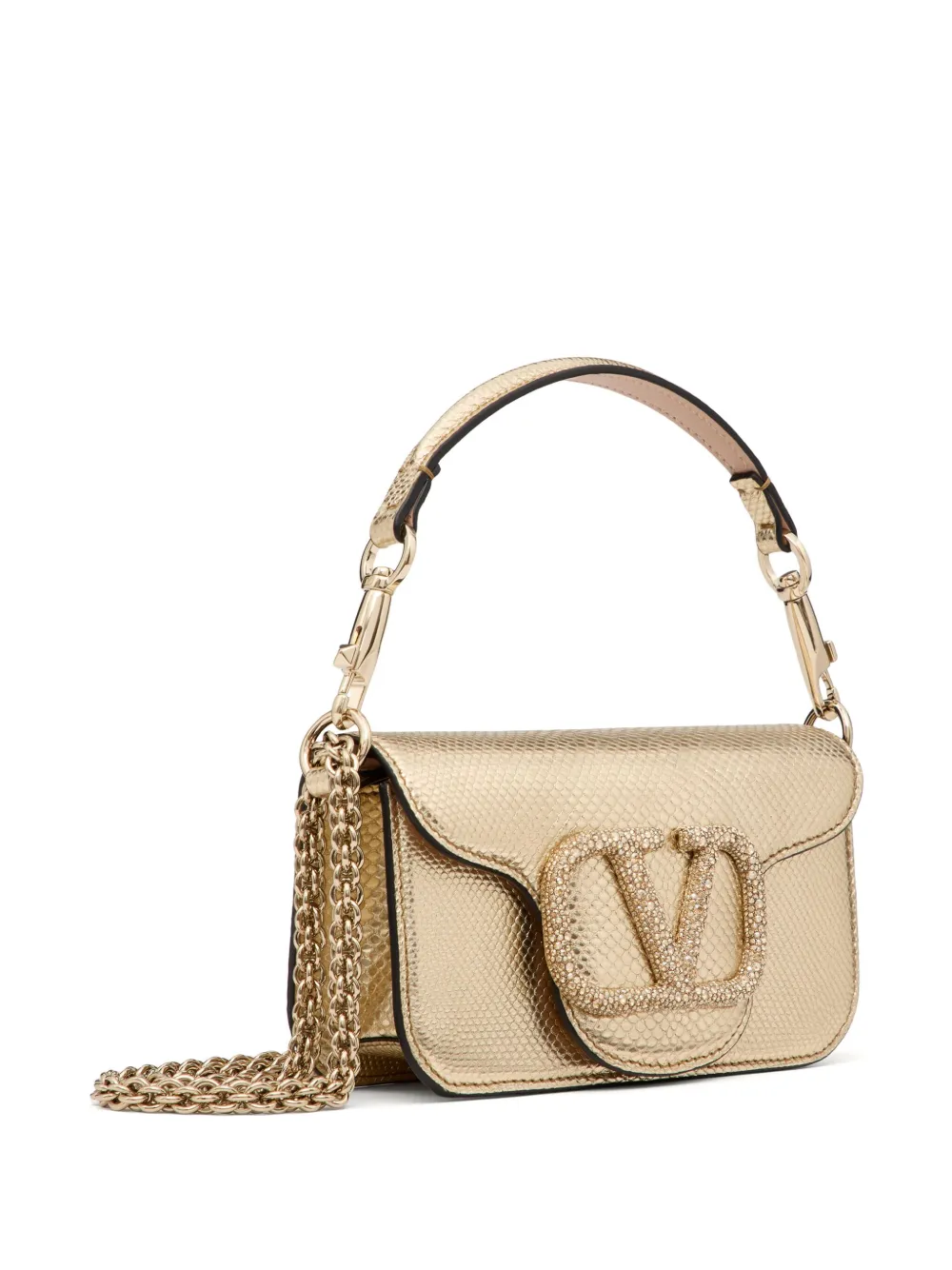 Valentino Garavani Locò metallic schoudertas Goud