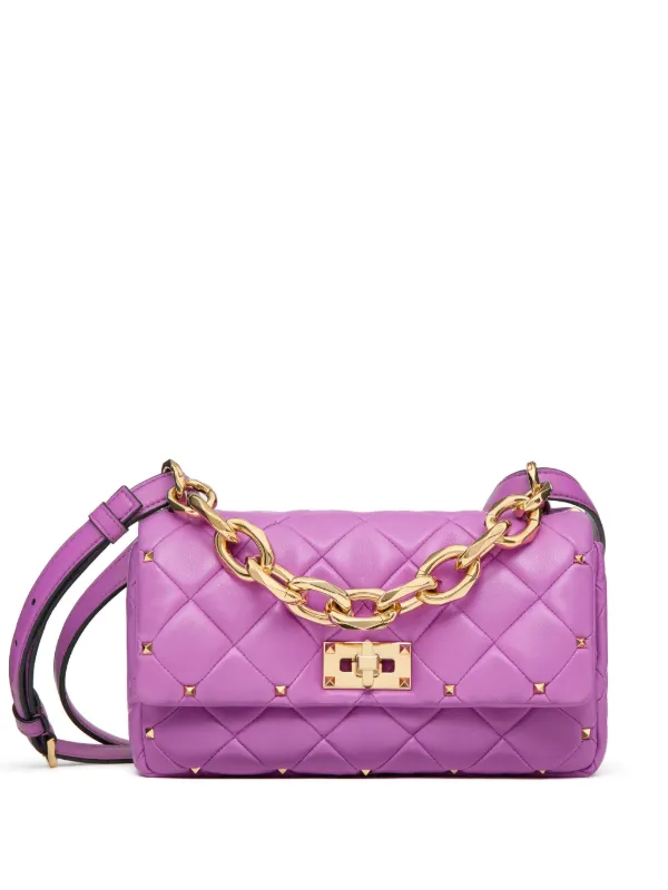 Valentino Garavani Rockstud Spike Shoulder Bag Purple FARFETCH CA