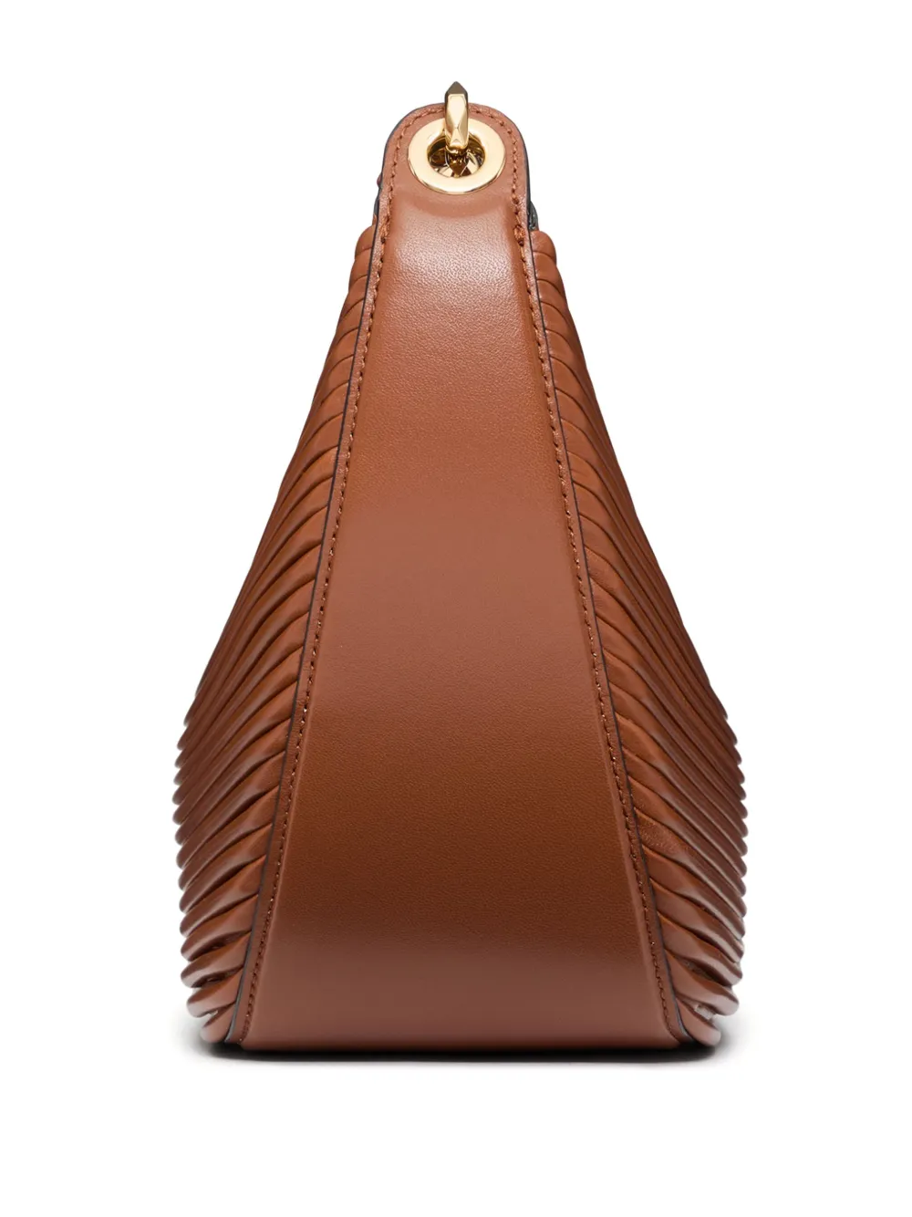 Valentino Garavani Small Vlogo Moon Hobo Bag In Nappa Leather With Chain Woman Tobacco Uni In Brown