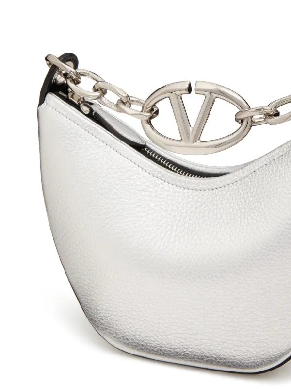 【VALENTINO GARAVANI】Vロゴ ムーン ホーボーバッグ Valentino Garavani - VLogo Moon leather hobo-bag black - The