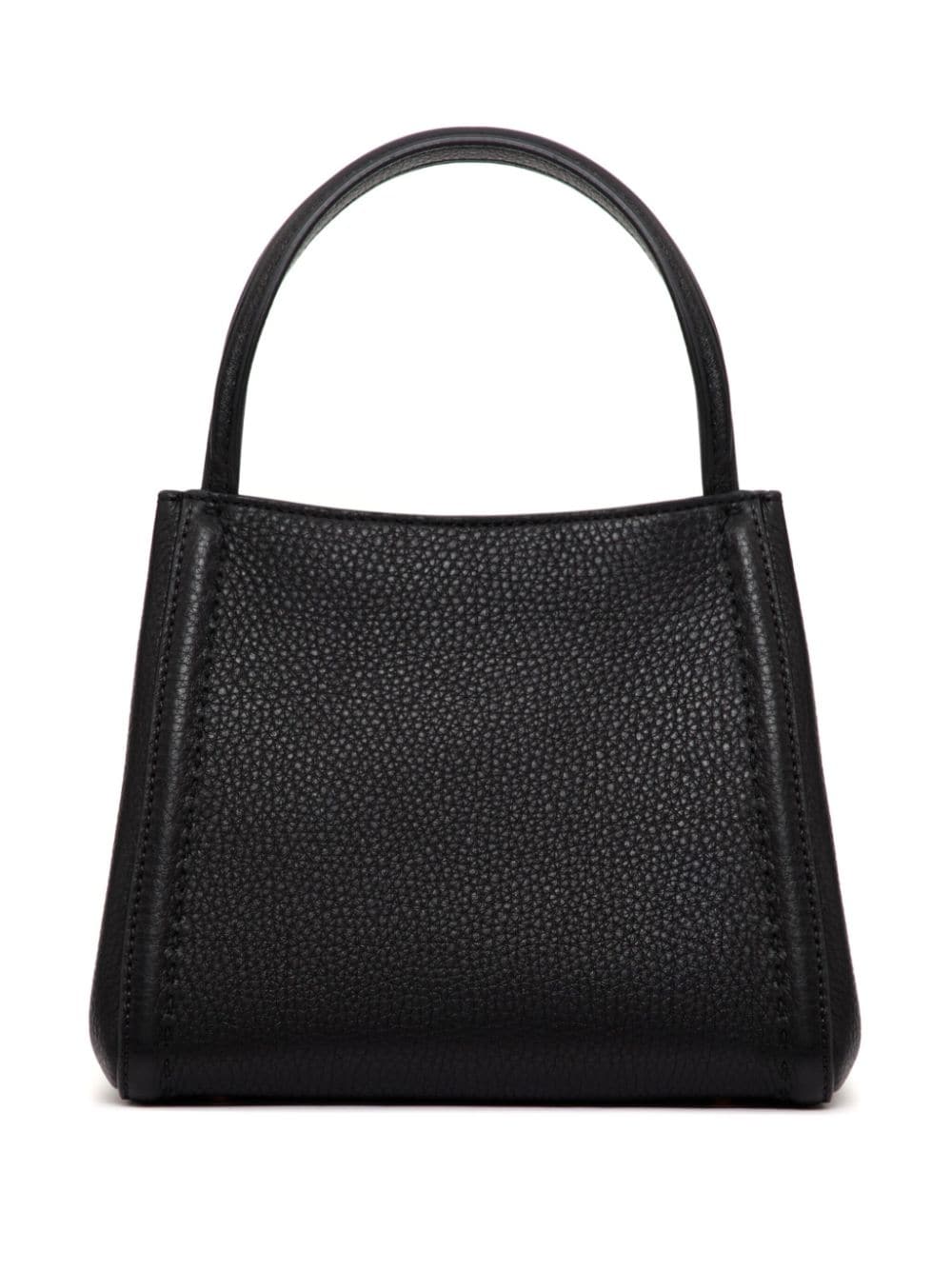 Shop Valentino Small Alltime Leather Tote Bag In Black