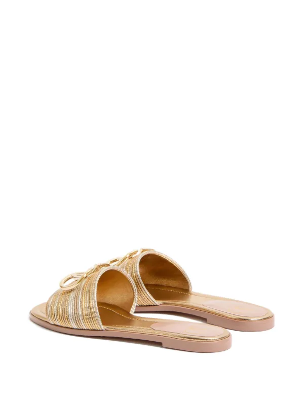 サンダル・ミュール VALENTINO ORANGE LEATHER VLOGO SIGNAUTRE SANDALS VLogo Signature leather thong sandals in orange - Valentino