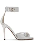 Valentino Garavani 105mm VLogo Locker sandals - Silver
