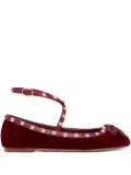 Valentino Garavani Rockstud strappy ballets - Red