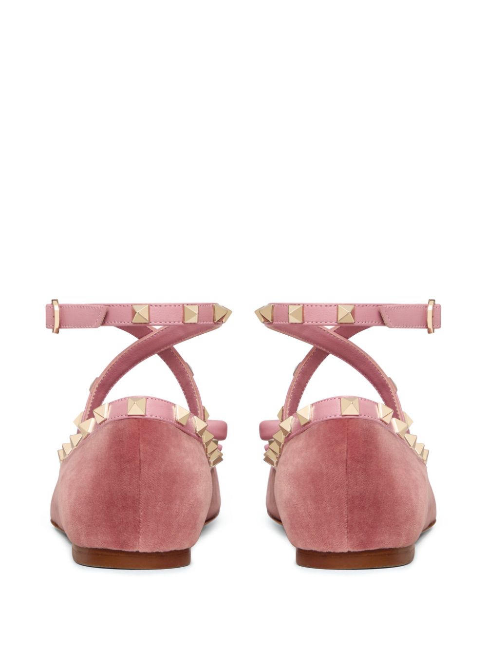 Valentino Garavani Rockstud ballerina's met bandjes Roze