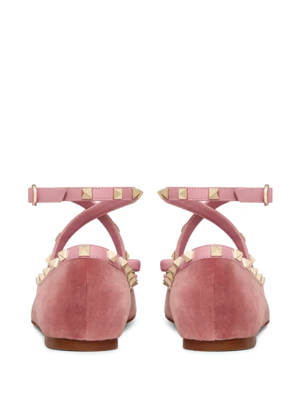 Valentino Garavani ロックスタッズ フラットシューズ | ピンク