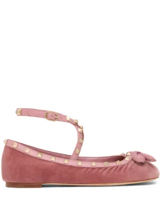 Valentino Garavani ロックスタッズ フラットシューズ 34 Valentino Garavani ロックスタッズ ベルベット フラットシューズ