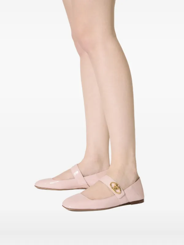 【関税＆送料込み】Valentino Garavani Mary-Jane Ballet Flat Preshoes leather Mary Jane flats in pink - Valentino