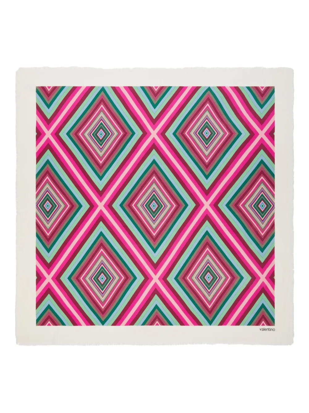 Valentino Garavani ランバス 75 ショール - ホワイト Valentino Garavani ランバス 75 ショール - ホワイト