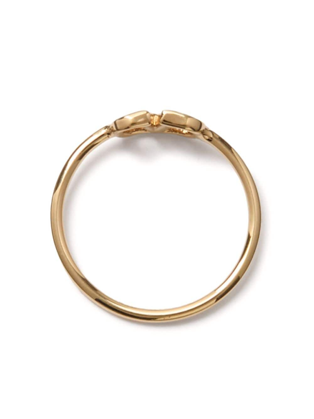 Shop Valentino Vlogo Brass Ring In Gold