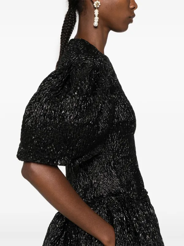 【Simone Rocha】クリスタル シースルーカクテルドレス ブラック Crystal-embellished sheer cocktail dress in black - Simone