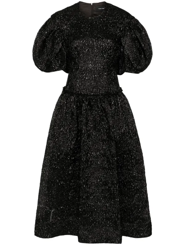 【Simone Rocha】クリスタル シースルーカクテルドレス ブラック Simone Rocha テクスチャード ドレス | ブラック | FARFETCH JP